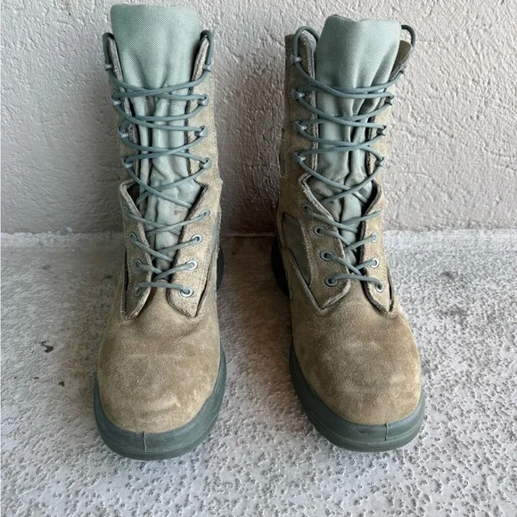 Belleville 610 ST Suede Military Boots Insulated Men’s Size 10.5W Green Outdoor - Picture 2 of 9